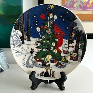 Moomin Christmas Decorative Wall Plate Arabia Finland Tove Slotte 1992 EUC